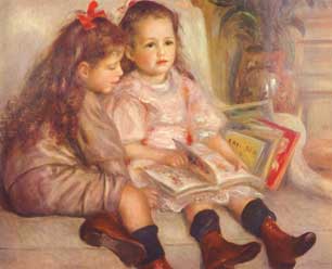 Sisters Reading Together